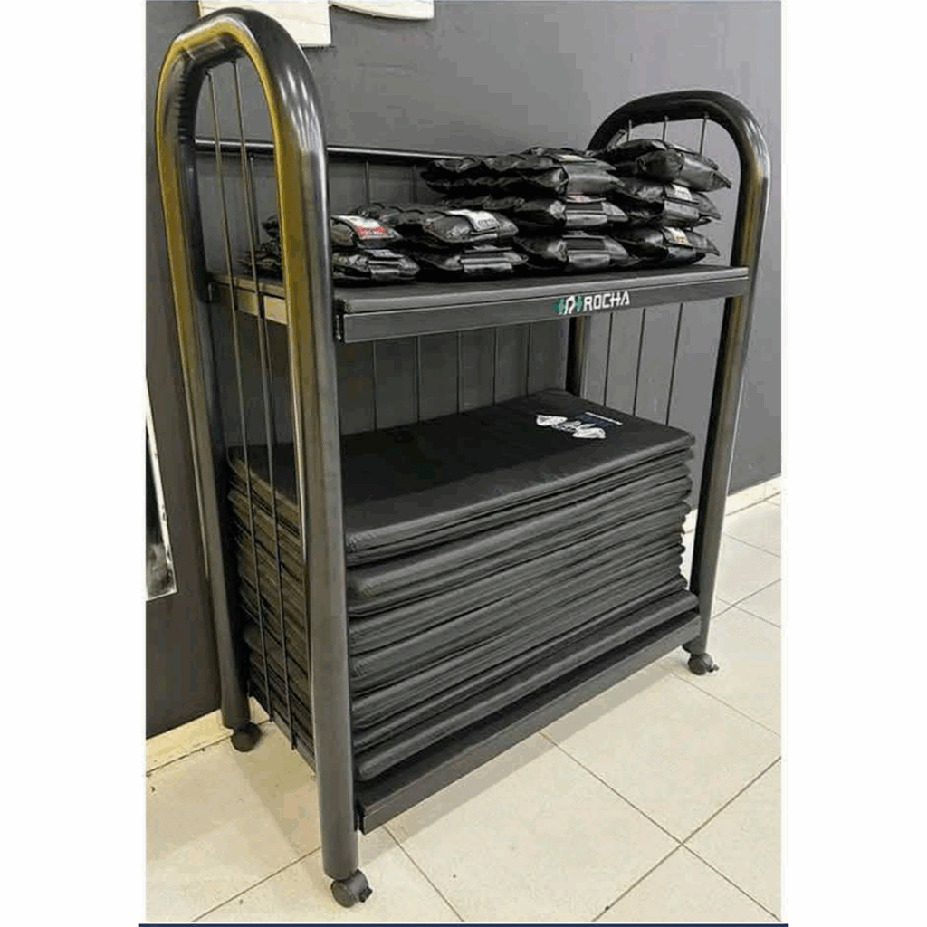 Suporte para Colchonetes e Caneleiras com Rodinhas (Tubolar)